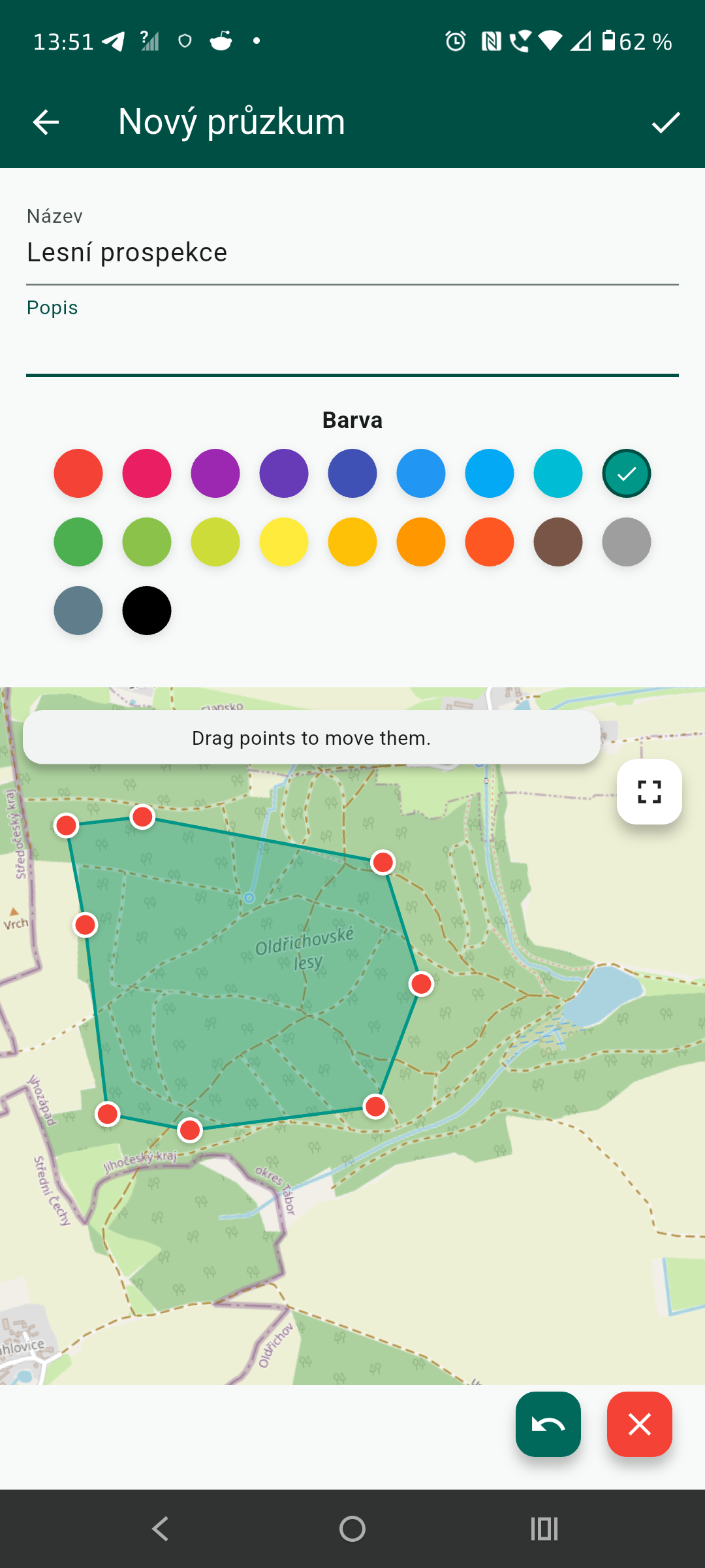 Mapa průzkumu (Polygon)